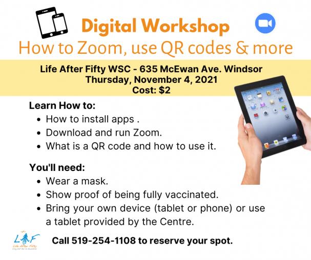 Digital Workshop: How to Zoom, use QR codes & more
